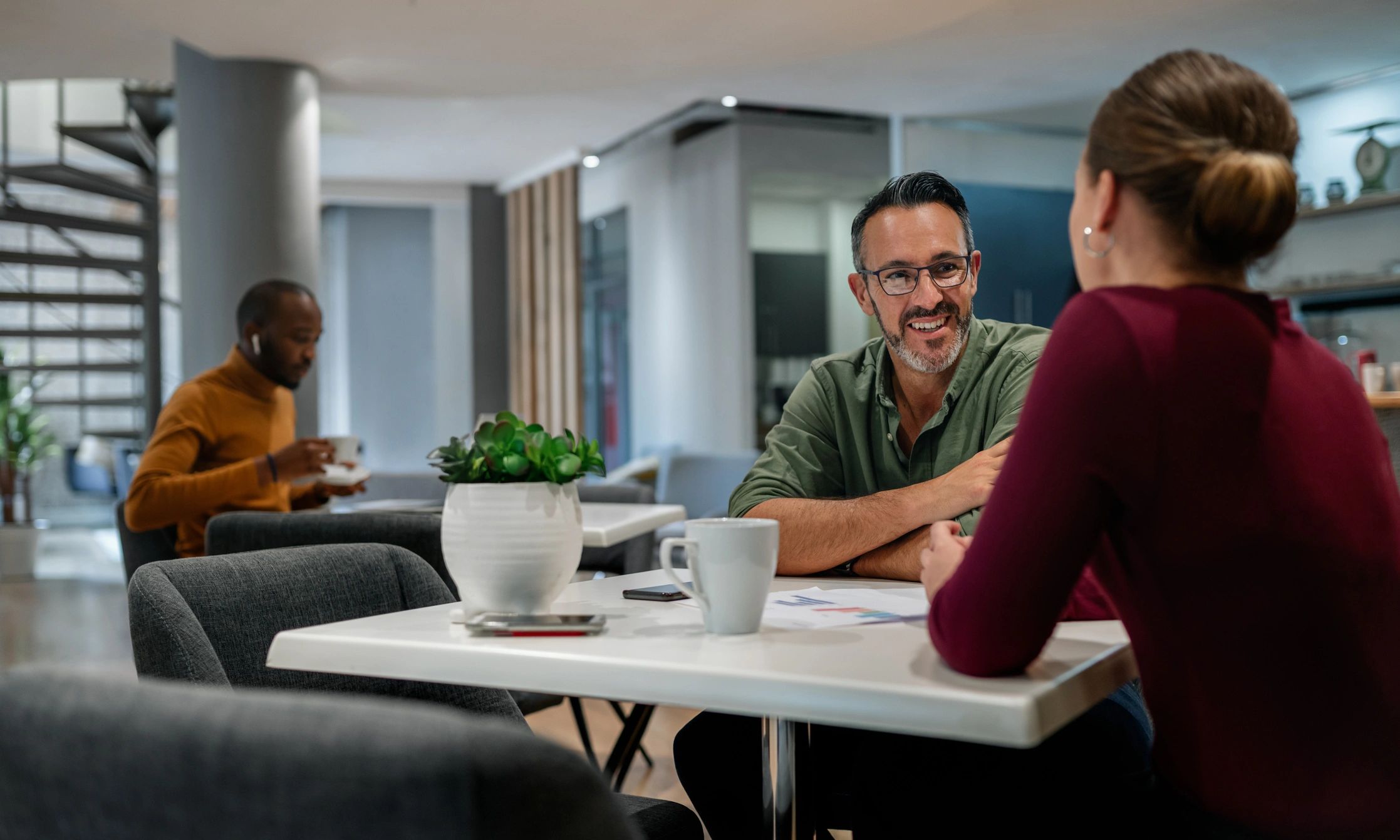 Interview meeting in an office setting